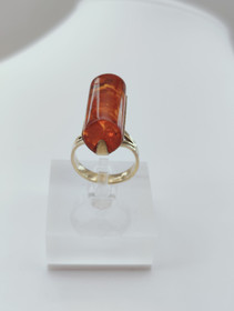 Vintage silver ring with beautiful Baltic Amber stone