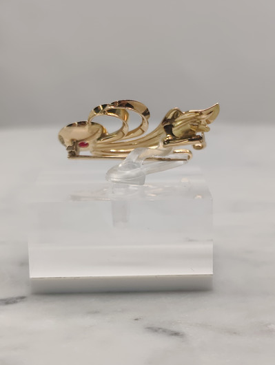 Vintage 14ct  kultainen  rubiini rintakoru suunittelija Eino Westerback 
