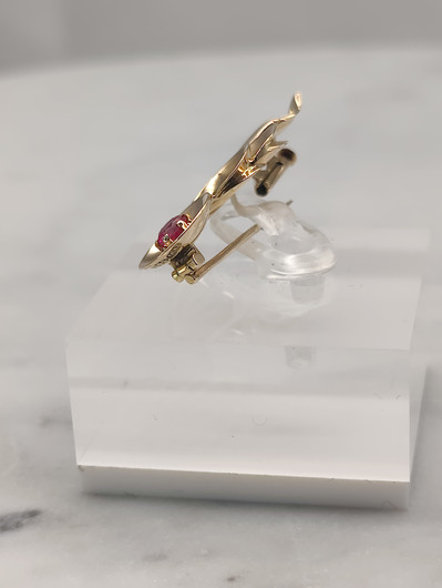 Vintage 14ct  kultainen  rubiini rintakoru suunittelija Eino Westerback 