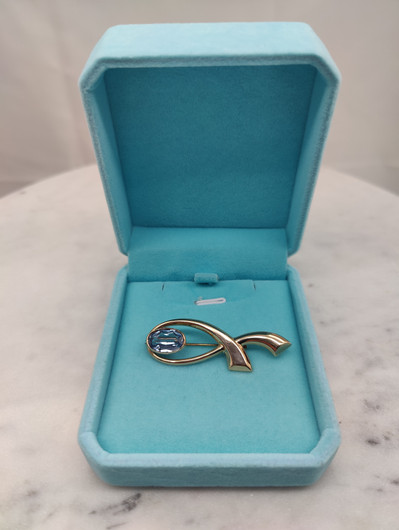 Vintage topaz gold brooch