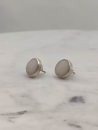 Vintage silver earrings with quartz stone