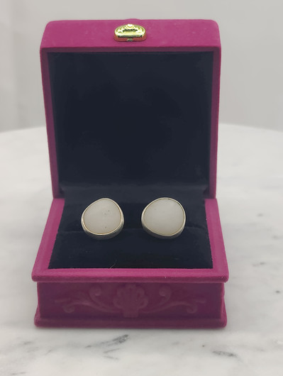 Vintage silver earrings with quartz stone