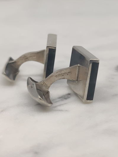 Vintage silver cufflinks with spectrolite