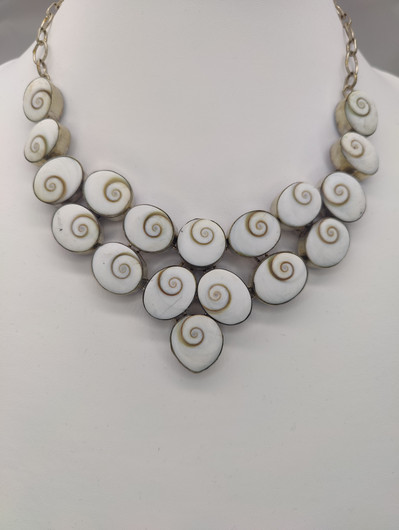 Vintage silver necklace with big quartz stones