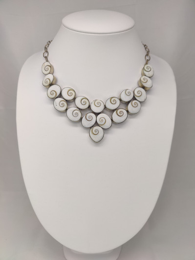 Vintage silver necklace with big quartz stones