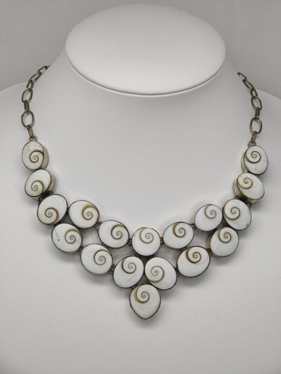 Vintage silver necklace with big quartz stones