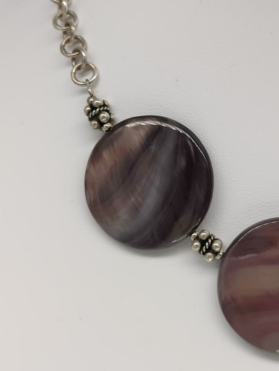 Vintage silver necklace with big labradorite stones