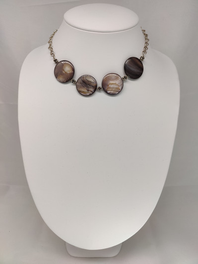 Vintage silver necklace with big labradorite stones