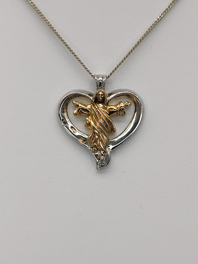 Vintage silver pendant with chain