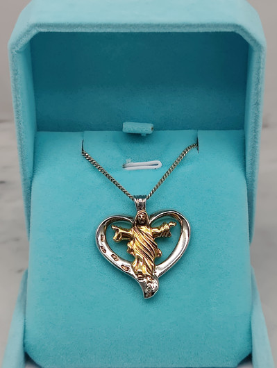 Vintage silver pendant with chain