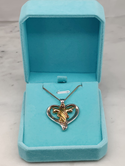 Vintage silver pendant with chain