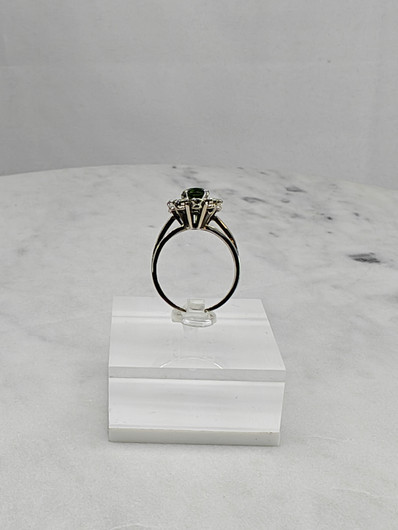 Vintage tourmaline 14ct white gold ring with diamonds / Tillander 1970 unique