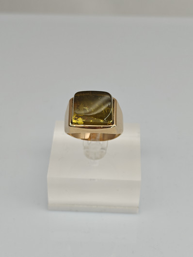 Vintage Baltic Amber gold ring  