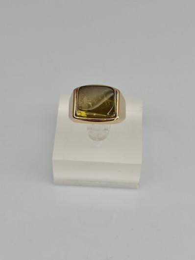 Vintage Baltic Amber gold ring  
