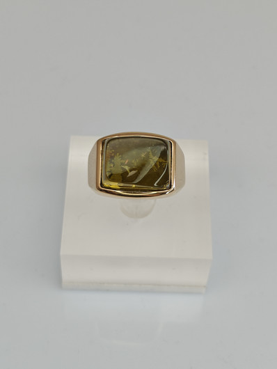 Vintage Baltic Amber gold ring  