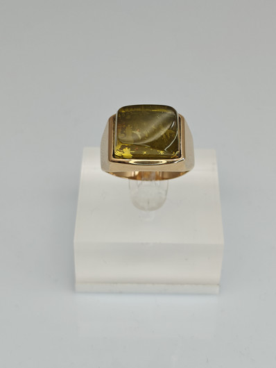 Vintage Baltic Amber gold ring  