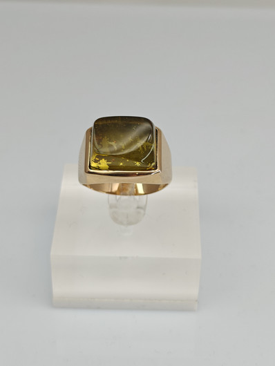 Vintage Baltic Amber gold ring  