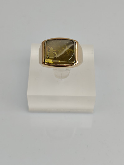 Vintage Baltic Amber gold ring  