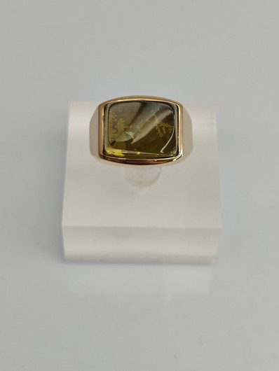 Vintage Baltic Amber gold ring  