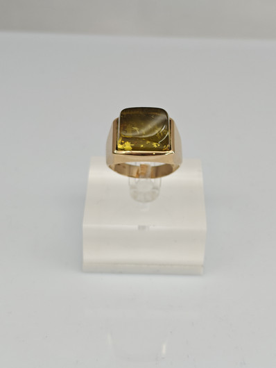 Vintage Baltic Amber gold ring  