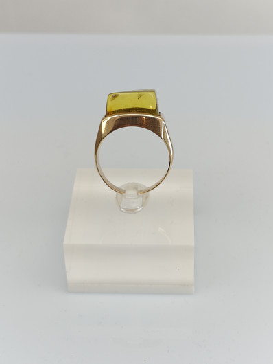 Vintage Baltic Amber gold ring  