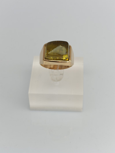 Vintage Baltic Amber gold ring  