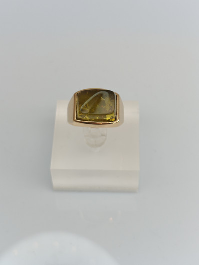 Vintage Baltic Amber gold ring  