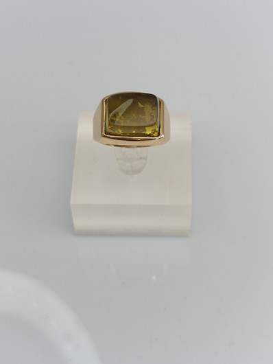 Vintage Baltic Amber gold ring  