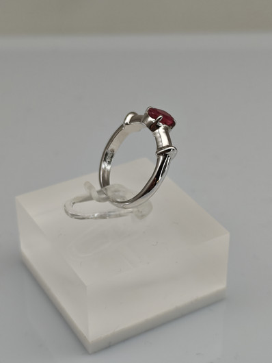 Vintage Ruby silver ring  