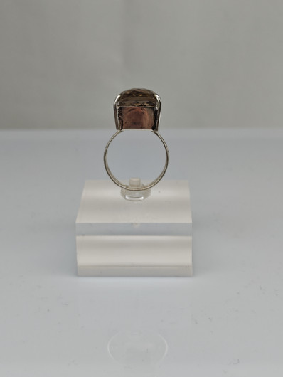 Vintage silver ring with smoke quartz