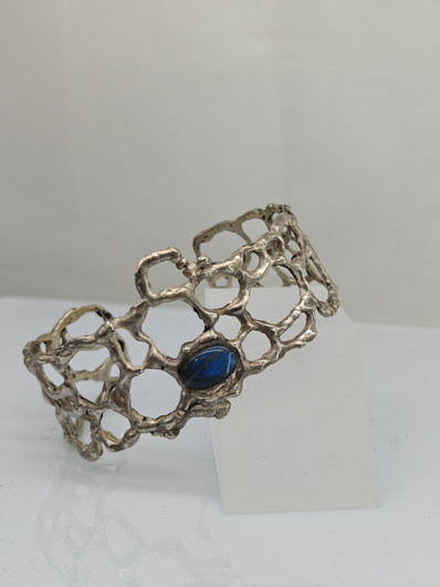 Vintage silver bracelet with Labradorite