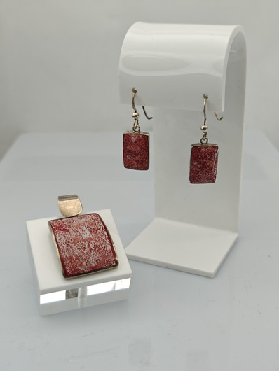 Vintage silver set of pendant with earrings