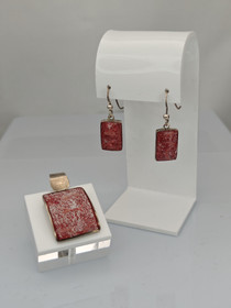 Vintage hopeinen setti riipus korvakoruilla