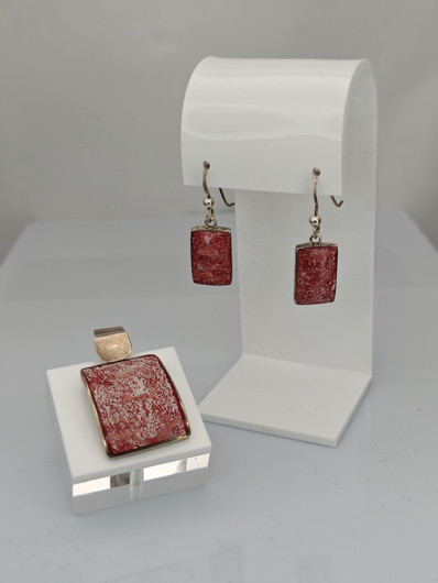 Vintage silver set of pendant with earrings