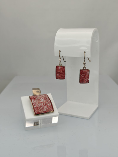 Vintage silver set of pendant with earrings
