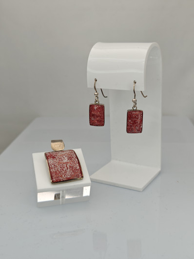 Vintage silver set of pendant with earrings