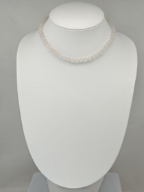 Vintage Rose quartz silver necklace