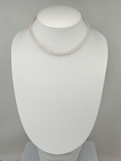 Vintage Rose quartz silver necklace
