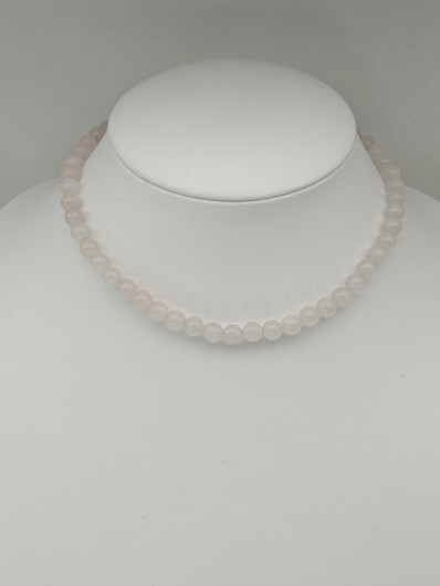 Vintage Rose quartz silver necklace