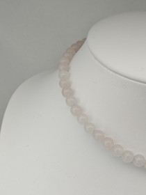 Vintage Rose quartz silver necklace