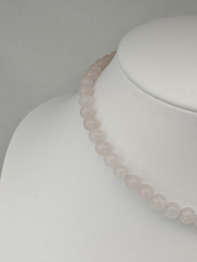 Vintage Rose quartz silver necklace