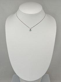 Vintage silver pendant with chain and stone