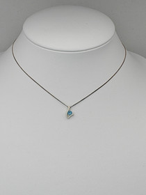 Vintage silver pendant with chain and stone