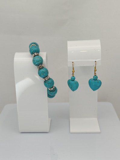 Vintage howlite set of bracelet and earrings