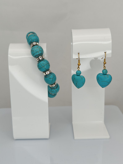 Vintage howlite set of bracelet and earrings