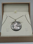 Vintage big silver pendant with chain