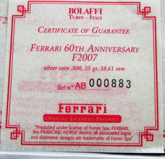 Ferrari 60th years anniversary coins set
