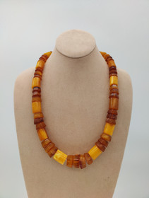Unique bead design, unique Vintage Amber beads 60cm