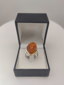 Vintage silver Baltic Amber ring