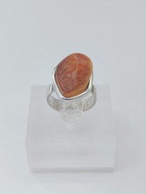 Vintage silver Baltic Amber ring